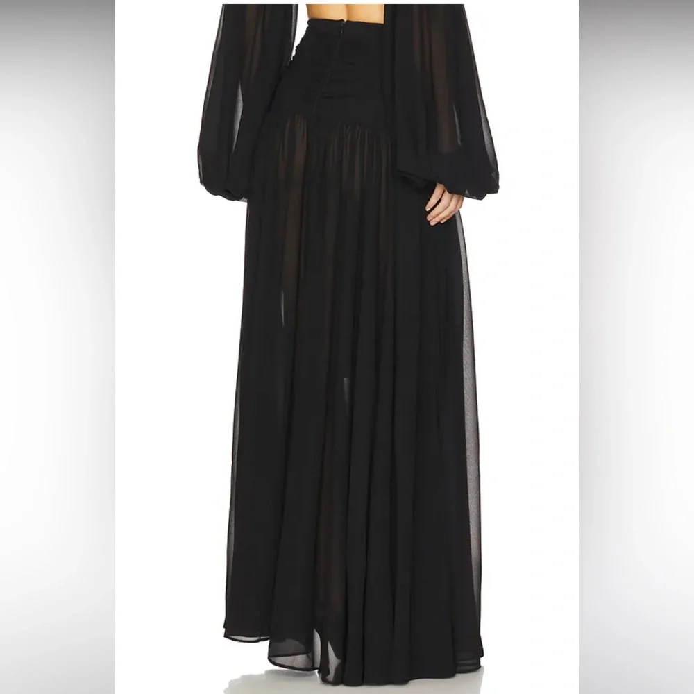NWOT! Michael Costello x REVOLVE Blair Maxi Skirt in Black - Picture 4 of 9